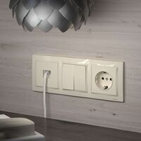 Выключатель двухклавишный проходной (слоновая кость) / WL03-SW-2G-2W-ivory