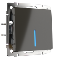 Выключатель одноклавишный с подсветкой (серо-коричневый) / WL07-SW-1G-LED