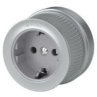 Розетка с заземлением Retro (Матовый хром) / WL19-10-01