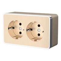 Розетка двойная с заземлением Gallant (шампань рифленый) / W5072110