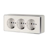 Розетка тройная с заземлением и шторками Gallant (слоновая кость) / W5073103