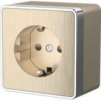 Розетка с заземлением и шторками Gallant (шампань рифленый) / WL15-02-02