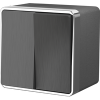 Выключатель двухклавишный влагозащищенный Gallant (графит рифленый) / WL15-03-02