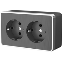 Розетка двойная с заземлением Gallant (графит рифленый) / W5072104