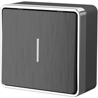 Выключатель одноклавишный с подсветкой Gallant (графит рифленый) / WL15-01-04