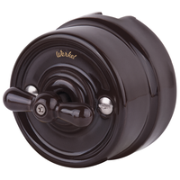 Выключатель на 4 положения двухклавишный (коричневый) Ретро / WL18-01-05