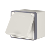 Розетка влагозащ. с зазем. с защит. крышкой и шторками Gallant (слоновая кость) / WL15-02-04