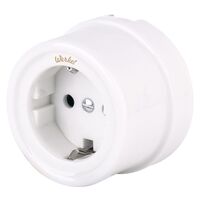 Розетка с заземлением Retro (белый) / W5671001