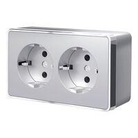 Розетка двойная с заземлением Gallant (серебряный) / W5072106