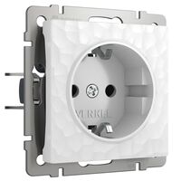 Розетка с заземлением (белый, Hammer) / W1271001