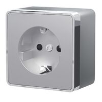 Розетка с заземлением и шторками Gallant (серебряный) / W5071106