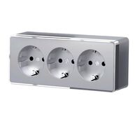 Розетка тройная с заземлением и шторками Gallant (серебряный) / W5073106