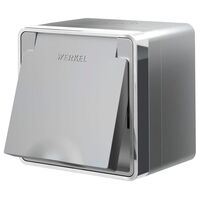 Розетка влагозащ. с зазем. с защит. крышкой и шторками Gallant (серебряный) / W5071206