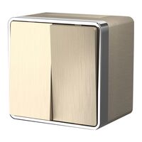 Выключатель двухклавишный влагозащищенный Gallant (шампань рифленый) / WL15-03-02