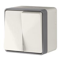 Выключатель двухклавишный влагозащищенный Gallant (слоновая кость) / WL15-03-02