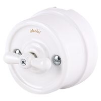 Выключатель на 4 положения двухклавишный Retro (белый) / WL18-01-05