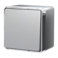 Выключатель одноклавишный влагозащищенный Gallant (серебряный) / W5010206