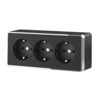 Розетка тройная с заземлением и шторками Gallant (черный/хром) / W5073135