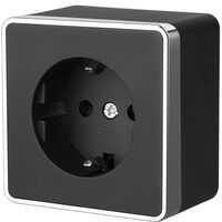 Розетка с заземлением Gallant (черный/хром) / W5071035
