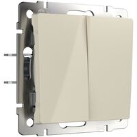 Выключатель двухклавишный (слоновая кость) / W1120003