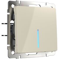 Выключатель одноклавишный с подсветкой (слоновая кость) / W1110103