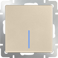 Выключатель одноклавишный проходной с подсветкой (шампань) / WL11-SW-1G-2W-LED