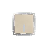 Выключатель одноклавишный проходной с подсветкой (шампань) / WL11-SW-1G-2W-LED