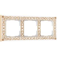 Рамка на 3 поста (белое золото, Antik) / W0031523