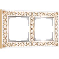 Рамка на 2 поста (белое золото, Antik) / W0021523