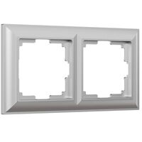 Рамка на 2 поста (серебряный, Fiore) / W0022206