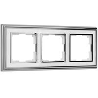 Рамка на 3 поста (хром/белый, Palacio) / W0031331