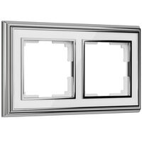 Рамка на 2 поста (хром/белый, Palacio) / W0021331