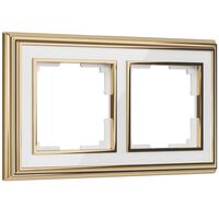 Рамка на 2 поста (золото/белый, Palacio) / W0021329