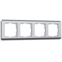 Рамка на 4 поста (серебряный, Stream) / W0042106