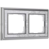 Рамка на 2 поста (хром/белый, Palacio Gracia) / W0021431