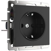 Розетка с заземлением (черный матовый) / W1171008