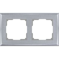 Рамка на 2 поста (серебряный, Shine) / WL10-Frame-02