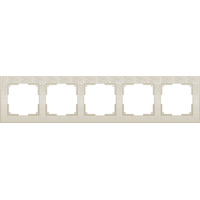 Рамка на 5 постов (слоновая кость, Flock) / WL05-Frame-05-ivory