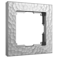 Рамка на 1 пост (серебряный, Hammer) / W0012406