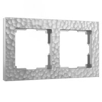 Рамка на 2 поста (серебряный, Hammer) / W0022406