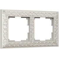 Рамка на 2 поста (жемчужный, Antik) / WL07-Frame-02