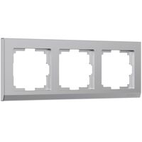 Рамка на 3 поста (серебряный, Stark) / W0031806