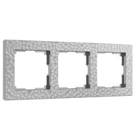 Рамка на 3 поста (серебряный, Hammer) / W0032406