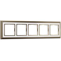 Рамка на 5 постов (бронза/белый, Palacio) / WL17-Frame-05