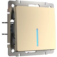 Выключатель одноклавишный с подсветкой (шампань) / W1110111