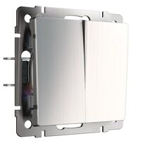 Выключатель двухклавишный проходной (глянцевый никель) / W1122002