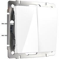 Выключатель двухклавишный проходной (белый) / W1122001