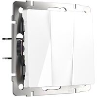 Выключатель трехклавишный (белый) / W1130001