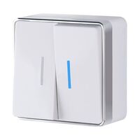 Выключатель двухклавишный с подсветкой Gallant (белый) / W5020101