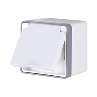 Розетка влагозащ. с зазем. с защит. крышкой и шторками Gallant (белая) / WL15-02-04